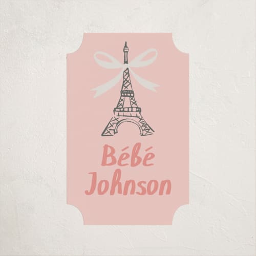 This is a petal baby shower favor labels with standard by Karidy Walker called paris postcard printing on uncoated sticker paper in sticker
