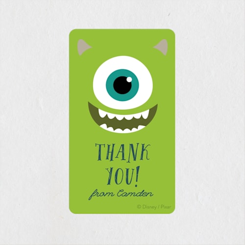 This is a seaweed kids stickers with standard by Orasie called disney and pixar's monster mike printing on uncoated sticker paper in sticker