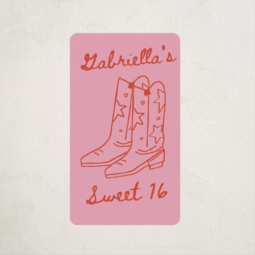 This is a cherry kids stickers with standard by Jennifer Lew called cowboy club printing on uncoated sticker paper in sticker