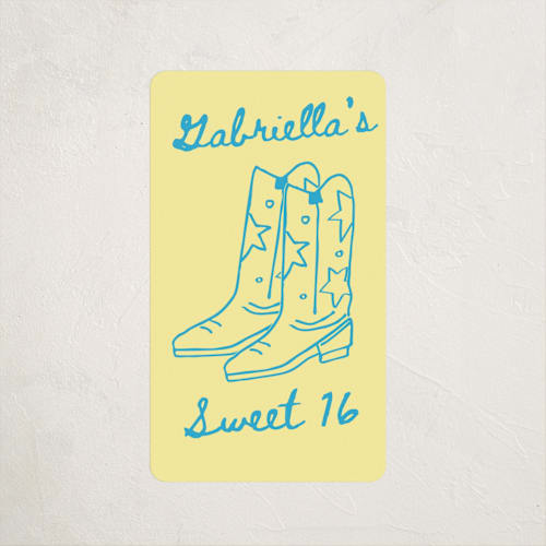 This is a lemonade kids stickers with standard by Jennifer Lew called cowboy club printing on uncoated sticker paper in sticker