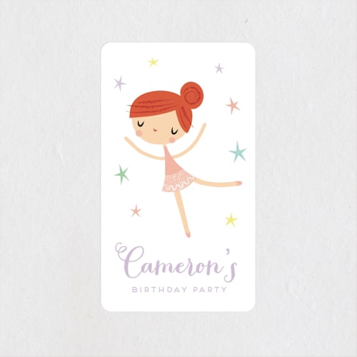This is a ginger kids stickers with standard by Shannon Hays called tiny dancer printing on uncoated sticker paper in sticker