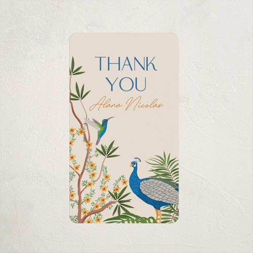 This is a champagne kids stickers with standard by Sherley Ferreira called tropical party printing on uncoated sticker paper in sticker