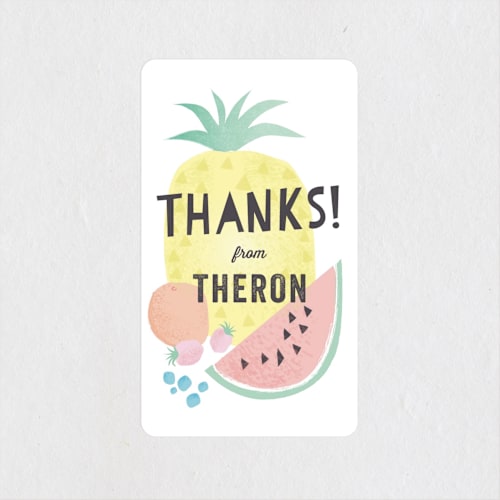 This is a pineapple kids stickers with standard by Karidy Walker called tutti frutti printing on uncoated sticker paper in sticker