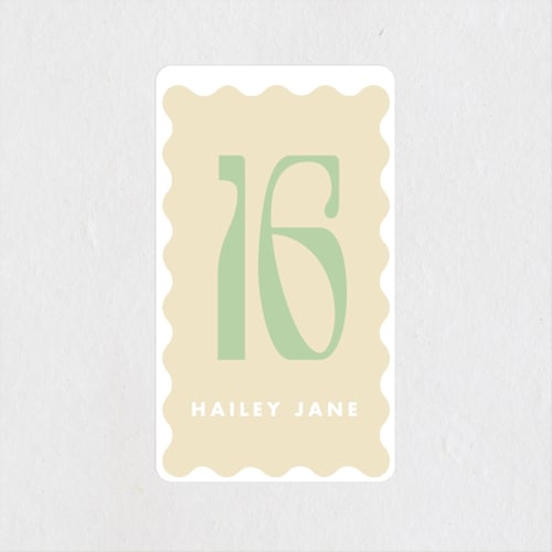 This is a eggshell kids stickers with standard by Baumbirdy called wavy frame printing on uncoated sticker paper in sticker