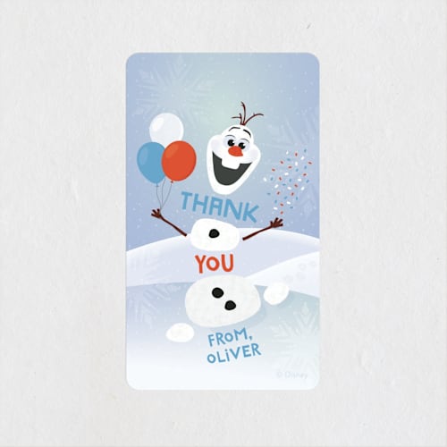 This is a periwinkle kids stickers with standard by Erica Krystek called disney's olaf to party printing on uncoated sticker paper in sticker