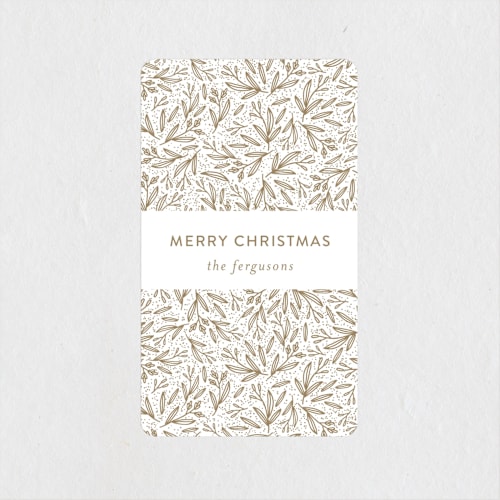 This is a marshmallow custom stickers with standard by Iveta Angelova called winter sprigs 1 printing on uncoated sticker paper in sticker