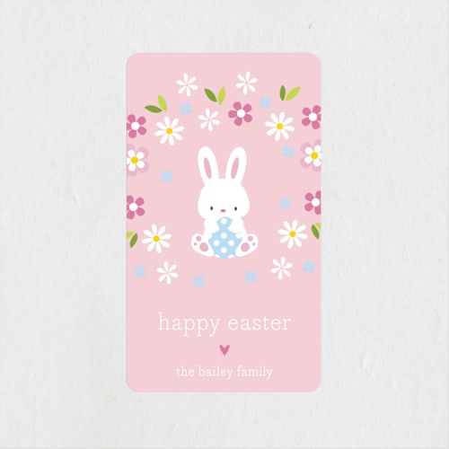 This is a petal custom stickers with standard by Nam Bourassa called baby bunny printing on uncoated sticker paper in sticker