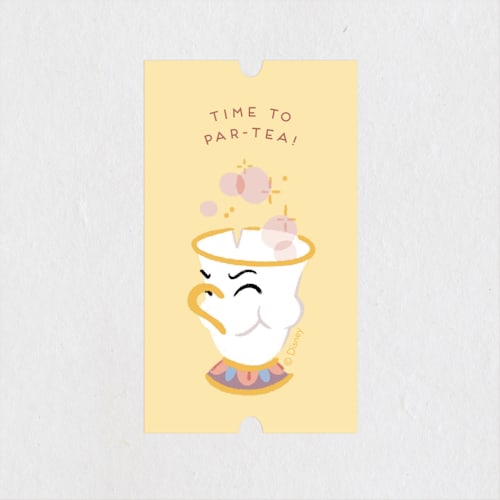This is a lemonade kids stickers with standard by Rebecca Smith called disney enchanted beauty and the beast tea party printing on uncoated sticker paper in sticker