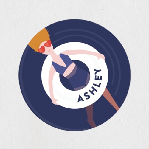 This is a navy kids stickers with standard by Haley Warner called blue water printing on uncoated sticker paper in sticker