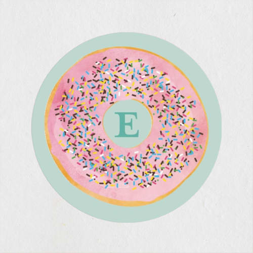 This is a neptune kids stickers with standard by Kerry Doyle called everyone loves donuts printing on uncoated sticker paper in sticker