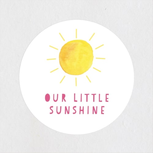 This is a petal kids stickers with standard by Little Print Design called little sunshine printing on uncoated sticker paper in sticker