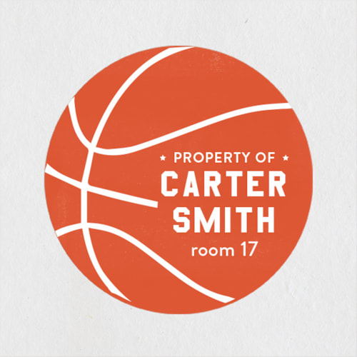 This is a carrot name labels with standard by Kelsey Cashman called slam dunk printing on waterproof sticker paper in sticker