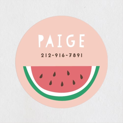 This is a cherry blossom name labels with standard by peetie design called watermelon printing on waterproof sticker paper in sticker