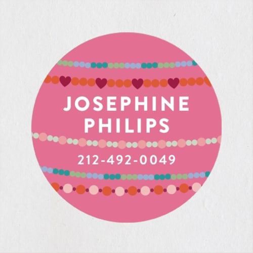 This is a peony name labels with standard by Pixel and Hank called friendship era printing on waterproof sticker paper in sticker