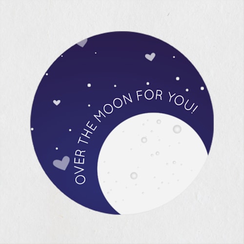 This is a night sky custom stickers with standard by Kellie Medivitz called to the moon printing on uncoated sticker paper in sticker