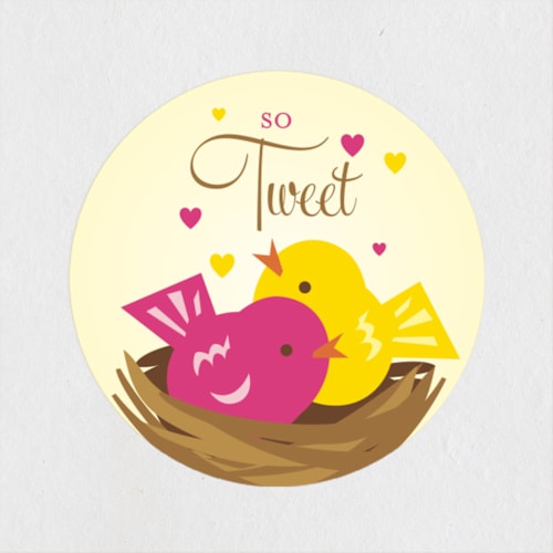 This is a butter custom stickers with standard by Mandy Rider called lil tweets printing on uncoated sticker paper in sticker