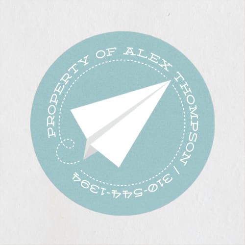This is a seascape custom stickers with standard by Leah Bisch called airmail printing on uncoated sticker paper in sticker