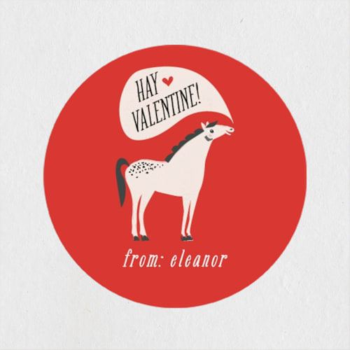 This is a tomato custom stickers with standard by Karidy Walker called hay valentine printing on uncoated sticker paper in sticker