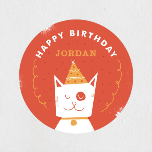 This is a tomato custom stickers with standard by Kelsey Cashman called birthday party animal printing on uncoated sticker paper in sticker