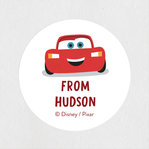 This is a whitewall custom stickers with standard by Erica Krystek called disney and pixar's cars heart race printing on uncoated sticker paper in sticker