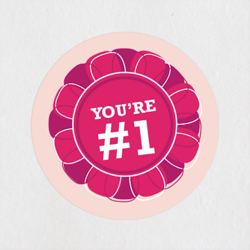 This is a raspberry custom stickers with standard by Jody Wody called prize ribbon printing on uncoated sticker paper in sticker