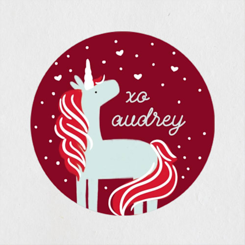 This is a wine custom stickers with standard by JeAnna Casper called unicorn shine printing on uncoated sticker paper in sticker