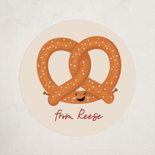 This is a dough custom stickers with standard by Erica Krystek called knots about you printing on uncoated sticker paper in sticker