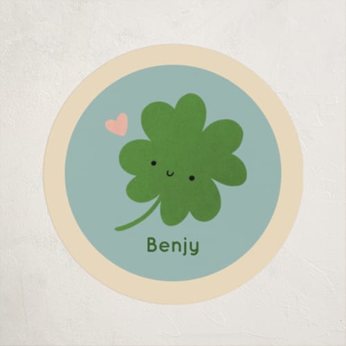 This is a sky custom stickers with standard by Adelyn T. called lucky leaf printing on uncoated sticker paper in sticker