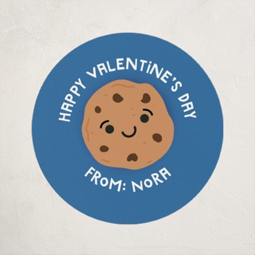 This is a azure custom stickers with standard by Annie Holmquist called friendchip printing on uncoated sticker paper in sticker