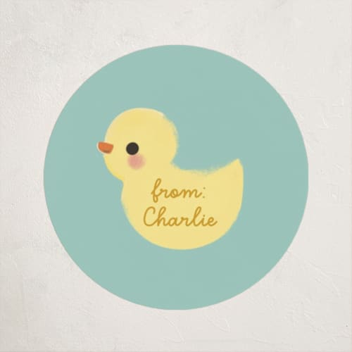 This is a sea custom stickers with standard by Itsy Belle Studio called lucky duck printing on uncoated sticker paper in sticker