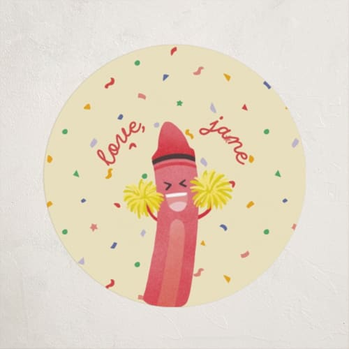 This is a melon custom stickers with standard by Kim Thoa called so cray on printing on uncoated sticker paper in sticker
