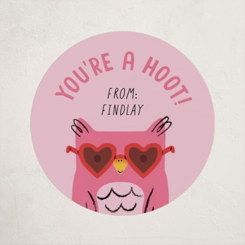 This is a pinky custom stickers with standard by mo kelley called owl be your pal printing on uncoated sticker paper in sticker