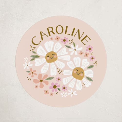 This is a rose custom stickers with standard by Karidy Walker called flower bud friends printing on uncoated sticker paper in sticker