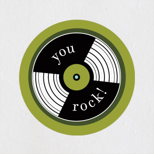 This is a apple custom stickers with standard by Andrea Mentzer called rock n roll printing on uncoated sticker paper in sticker