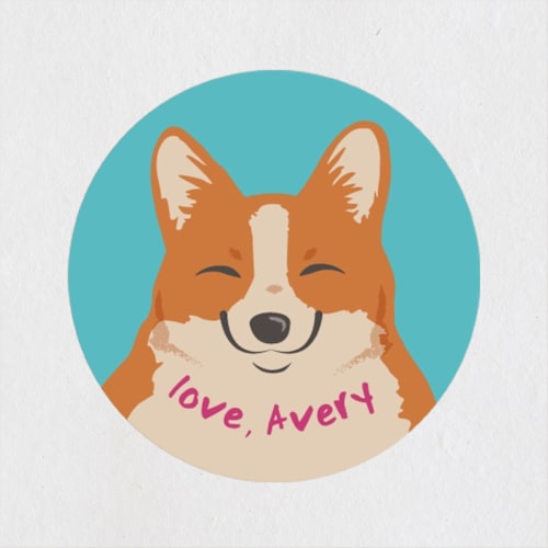 This is a blue raspberry custom stickers with standard by Sovelle called a pawsome valentine printing on uncoated sticker paper in sticker