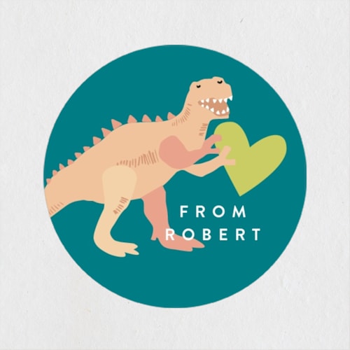 This is a waterfall custom stickers with standard by Alethea and Ruth called you are dino-mite! printing on uncoated sticker paper in sticker