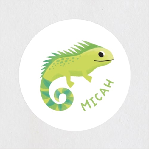 This is a grass custom stickers with standard by Jessie Steury called iguana love printing on uncoated sticker paper in sticker