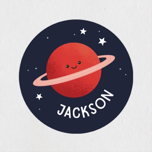 This is a solar custom stickers with standard by Kacey Kendrick Wagner called outer space printing on uncoated sticker paper in sticker