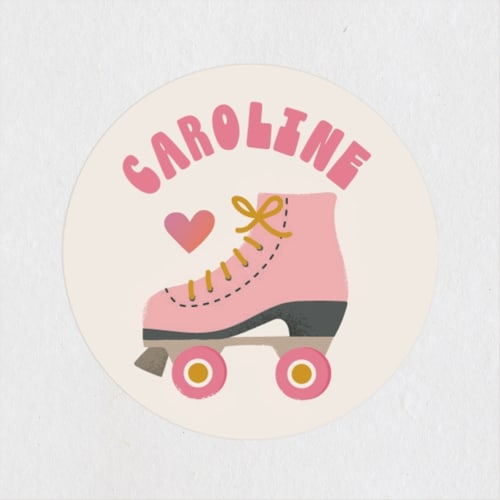 This is a bubblegum custom stickers with standard by Karidy Walker called groovy skates printing on uncoated sticker paper in sticker