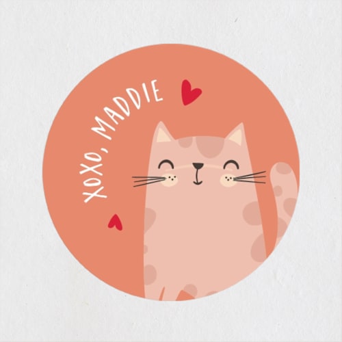 This is a candy custom stickers with standard by Vera Lim called purrfect... printing on uncoated sticker paper in sticker