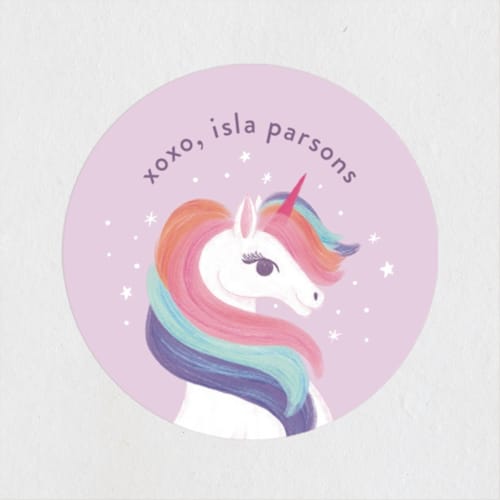 This is a sugarplum custom stickers with standard by Ashley DeMeyere called uniquely magic printing on uncoated sticker paper in sticker