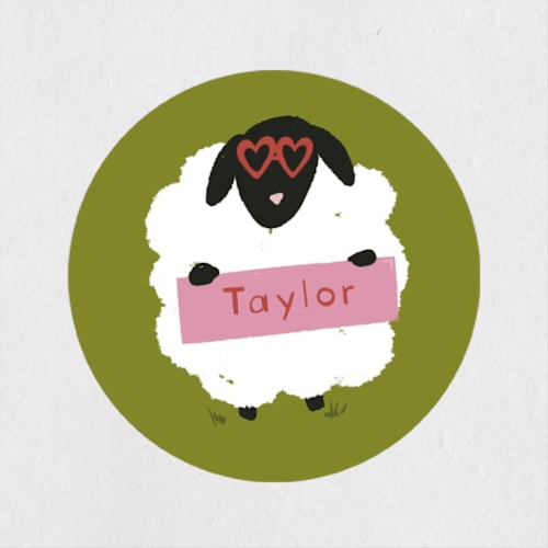 This is a avocado custom stickers with standard by Jenna Holcomb called friend sheep printing on uncoated sticker paper in sticker