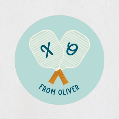 This is a sky custom stickers with standard by Gwen Bedat called pickle printing on uncoated sticker paper in sticker