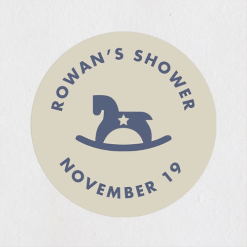 This is a periwinkle custom stickers with standard by Olivia Raufman called vintage rocker printing on uncoated sticker paper in sticker