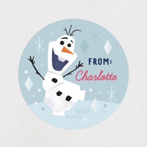 This is a frost custom stickers with standard by Oma N. Ramkhelawan called disney's olaf warm hugs printing on uncoated sticker paper in sticker