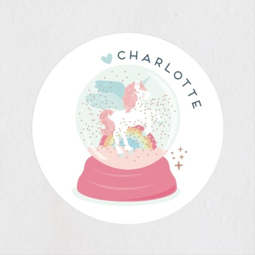 This is a candy custom stickers with standard by peetie design called magic glitter unicorn printing on uncoated sticker paper in sticker