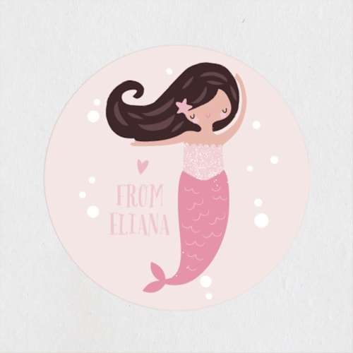 This is a strawberry custom stickers with standard by Angela Thompson called mer-mazing printing on uncoated sticker paper in sticker