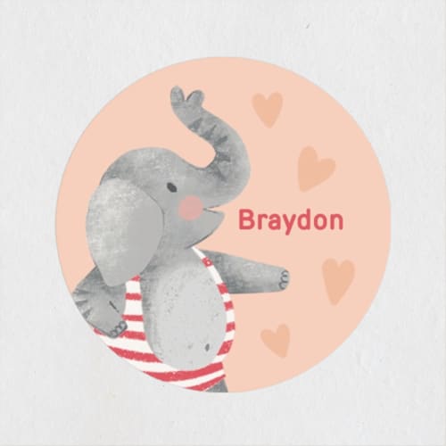 This is a peach custom stickers with standard by Alice Nelen called i like you a ton printing on uncoated sticker paper in sticker