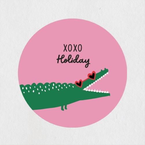 This is a blush custom stickers with standard by Katt Jones called snappy valentines printing on uncoated sticker paper in sticker