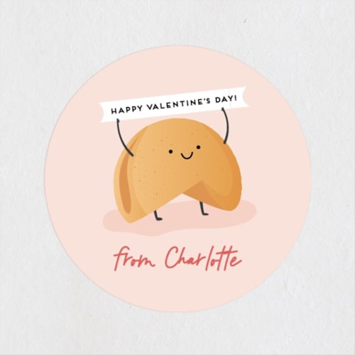 This is a cotton candy custom stickers with standard by Erica Krystek called fortunate printing on uncoated sticker paper in sticker